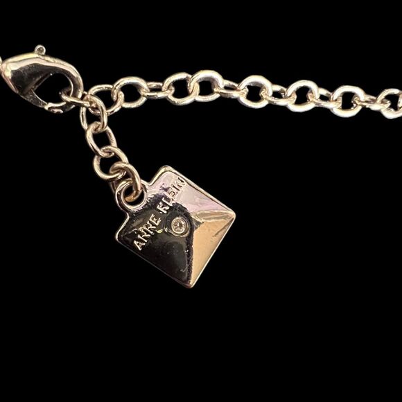 Anne Klein Vintage Triple Row Strand Bezel Gold Tone Chain White Beaded Necklace - Picture 5 of 5